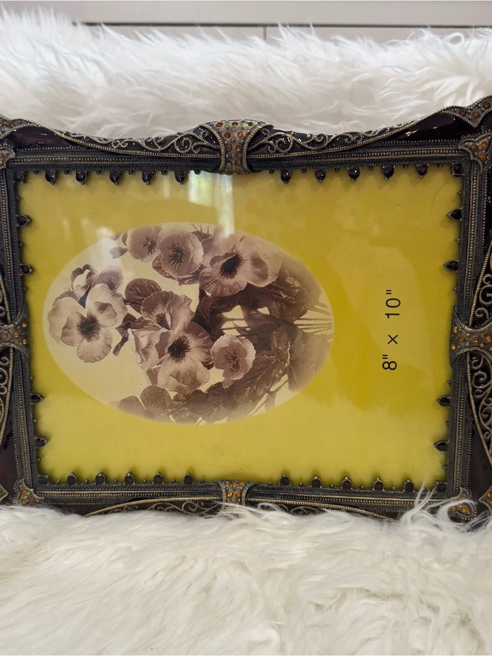 Vintage Ornate Metal Picture Frame in Dark Bronze